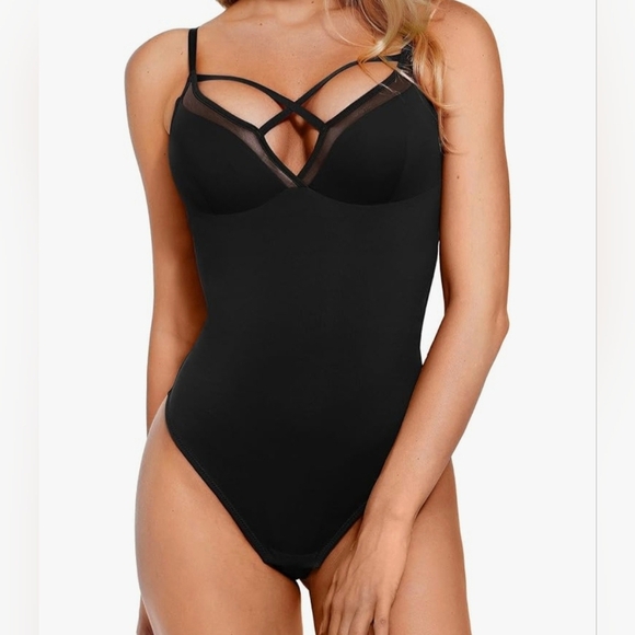 Popilush Women's Deep V Neck Bodysuit #931 - Picture 1 of 9